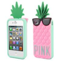 Pink 3D Glasses Pineapple Silicone Case for iPhone 4 4S