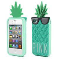 Cyan 3D Glasses Pineapple for iPhone 4 4S Silicone Case