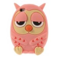 Owl Design Soft Silicone Protective Case for iPhone 4s 4 - Pink