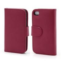 Elegant Magnetic Folio Leather Wallet Case for iPhone 4 4S - Red