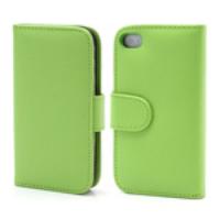 Elegant Magnetic Folio Leather Wallet Case for iPhone 4 4S - Green