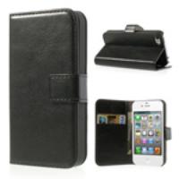 Black Crazy Horse Wallet Leather Case Stand for iPhone 4 4s