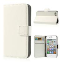 White Crazy Horse Wallet Leather Case Stand for iPhone 4 4s