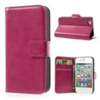 Rose Crazy Horse Wallet Leather Case Stand for iPhone 4 4s