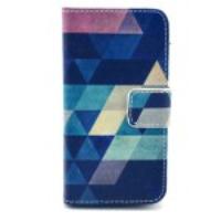 Colorful Triangles Wallet Stand Leather Protective Case for iPhone 4s 4