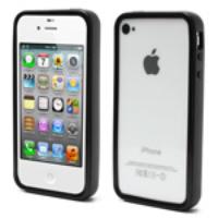 Black for iPhone 4 4S Backless Durable TPU Bumper Case