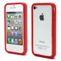 Red for iPhone 4 4S Flexible TPU Translucent Bumper Case