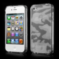 Transparent Camouflage Plastic & TPU Hybrid Case for iPhone 4s 4