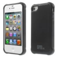 For iPhone 4s 4 TPU + PC Combo Back Case - Black