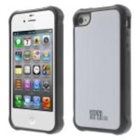 For iPhone 4s 4 TPU + PC Combo Back Case - White