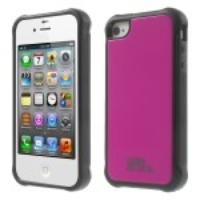 For iPhone 4s 4 TPU + PC Combo Back Case Shell - Rose