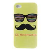 Green Le Moustache & Glasses Plastic Back Case for iPhone 4s 4