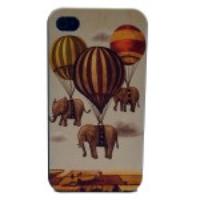 For iPhone 4s 4 Plastic Case Shell - Parachute & Elephant