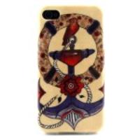 Flowered Anchor & Bird Soft TPU Skin Case for iPhone 4 4s