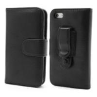 Black Detachable Belt Clip Leather Wallet Case for iPhone 5 5s