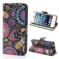 iPhone 5 5s Colorful Flower Ribbon Wallet Leather Stand Case Cover