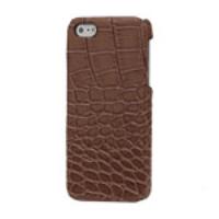 Crocodile Leather Hard Plastic Cover Case for iPhone 5 5s - Brown