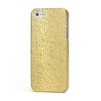 Snake Skin Coated Hard Case Cover for iPhone 5 5s - Golden