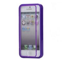 TPU Gel Case with Screen Cover for iPhone 5 5s - Purple