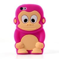 Cute 3D Monkey Silicone Back Case for iPhone 5c - Rose