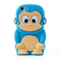 Animal 3D Monkey Silicon Case for iPhone 5c - Baby Blue