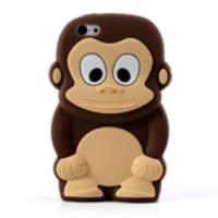 Animal 3D Monkey Soft Silicone Case for iPhone 5c - Coffee