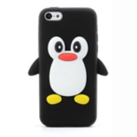 Cute Penguin Silicone Case for iPhone 5c - Black