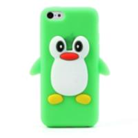 Cute Penguin Silicone Skin Case for iPhone 5c - Green