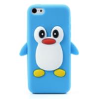 Cute Penguin Silicone Protective Case for iPhone 5c - Baby Blue