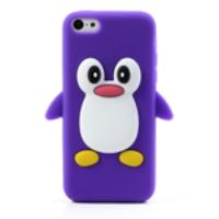 Cute 3D Penguin Silicone Case for iPhone 5c - Purple