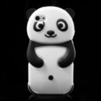 Adorable 3D Panda Silicone Case for iPhone 5c - Black