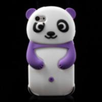 Adorable 3D Panda Silicone Back Case for iPhone 5c - Purple