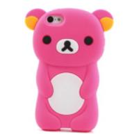 Lovely 3D Bear Silicone Protective Case for iPhone 5c - Rose