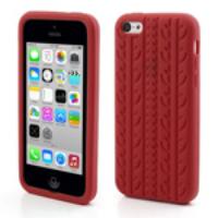 Red Tire Tread Soft Silicone Case for iPhone 5c