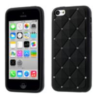 Diamond Rhombus Silicone Case for iPhone 5c - Black