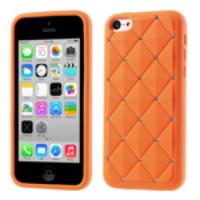 Diamond Rhombus Silicone Case for iPhone 5c - Orange