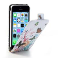 Vivid Butterfly Circle Vertical Leather Case Accessory for iPhone 5c