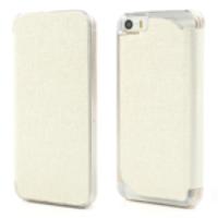 White Oracle Grain Leather Magnetic Case for iPhone 5c