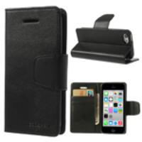 Black Mercury Goospery Sonata Wallet Leather Stand Case for iPhone 5c