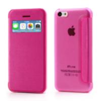 Rose Slim Window Leather Flip Case for iPhone 5C