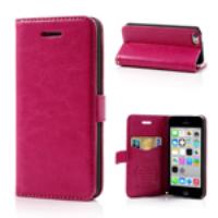 Rose for iPhone 5c Classic Crazy Horse Wallet Leather Case Stand