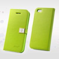 Green Deere Ailun Silm Card Slot Leather Case for iPhone 5c