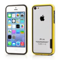 Backless PC + TPU Bumper Case Cover for iPhone 5C - Black / Yellow