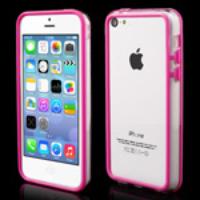 Transparent Plastic & TPU Hybrid for iPhone 5C Bumper Case - Rose