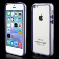 Transparent Plastic & TPU Hybrid for iPhone 5C Bumper Case - Dark Blue