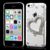 Sparkling Rhinestone Heart Crystal Case for iPhone 5c