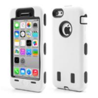 Silicone & Plastic Armored Hybrid Case for iPhone 5c - Black / White