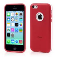 Red for iPhone 5c Frosted TPU Back Case & Removable PC Bumper