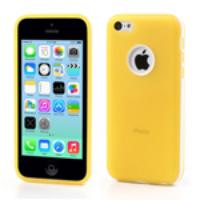 Yellow for iPhone 5c Frosted TPU Back Case & Removable PC Bumper