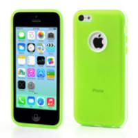 Green for iPhone 5c Frosted TPU Back Case & Removable PC Bumper